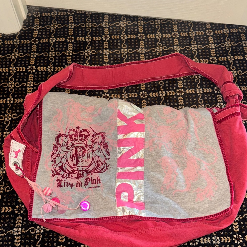 PINK Victoria's Secret Shoulder Bag - Red and Gray